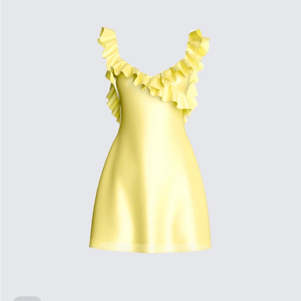 Yellow Ruffled Mini Dress
